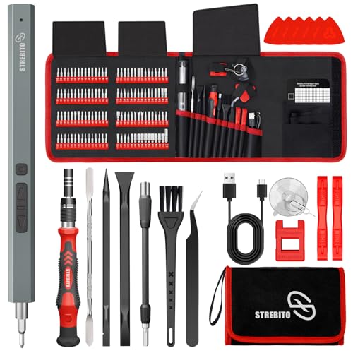 STREBITO Electric Screwdriver, 144-in-1 Precision Screwdriver Set - color: Red