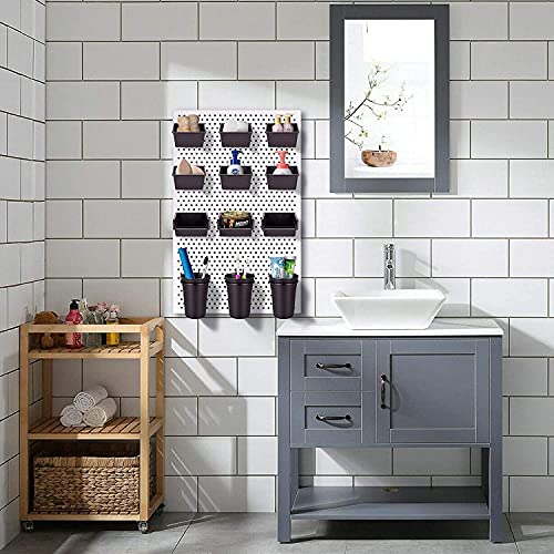 Pegboard Cups With Loops, 9 Pack Peg Board Pencil Holder & Tool Organizer - color: Black