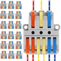 20PCS Lever Wire Connectors - 3 in 6 Out Quick Electrical Lever Nuts, Push-in Conductor Terminal Block AWG 28-12 - color: Grey,20pcs 3 in 6 out