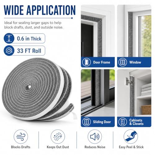 Brush Weather Stripping, 33 Ft, Gray, 0.35" W x 0.6" H - size: 33Feet x 0.6in Brush x 0.35in Backing