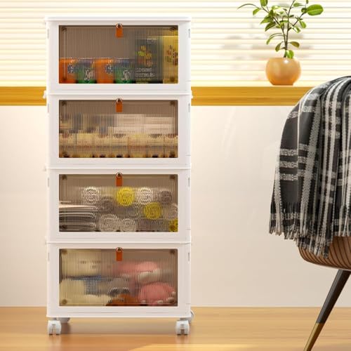 YFXCVSL 4 Tier Plastic Storage Bins with Lid 23QT, Stackable Storage Bins - size: 4-Tier 23QT