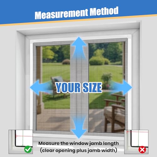 Toocust Window Screens Frame Kit 48 Square, Heavy-Duty Aluminum Window Screen, High-Visibility Durable Mesh, Easy Repair/Reinstall for Windows & Patio Doors, Multi-Size Options - size: 48*48 1pack