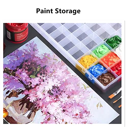 Feadily 1PCS 36 Grids Large Plastic Organizer Box with Dividers, Compartment Organizer Box for Nail Accessories/Screw/Sewing Arts and Oil Paint, Bead Storage Containers 14.9" x 9.2" x 1.9" (Clear) - size: 1PCS 36Grids