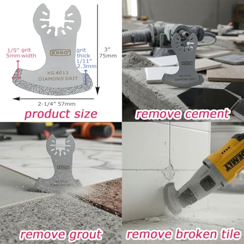 XXGO 20 Pcs Oscillating Tool Diamond Blade for Grout Removal XG8020S - size: 20 PCS
