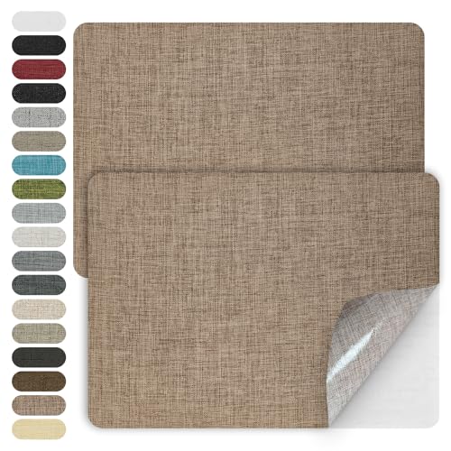WILDREEDS 2 Pcs 8 x11 Inch Linen Repair Patches, Self-Adhesive Fabric Patch for Sofas, Couch, Furniture,Tote Bags, Car Seats (Brown) - color: Brown