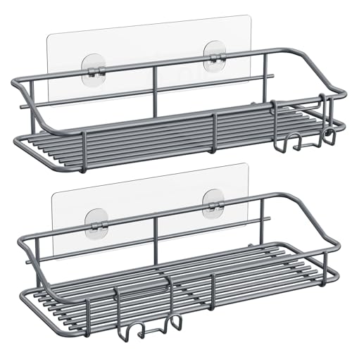 Nieifi Shower Caddy Adhesive, Shower Shelves, Shampoo Holder for Bathroom - color: Grey, size: 2 Pack