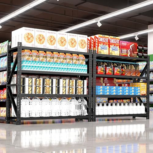 Heavy Duty Metal Shelving Units, Garage Shelves & Storage System - size: 79"W x 24"D x 75"H