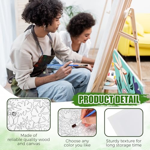 Sherr 140 Pcs 20 Set Pre Drawn Canvas Painting Kit, Flower - style: Flower