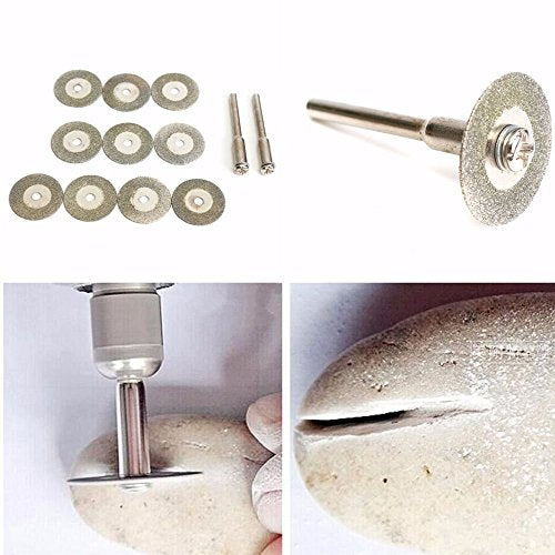 Diamond Cutting Wheel Cut Off Discs Coated Rotary Tools W/Mandrel 40mm for Dremel by YEEZUGO - size: Disc Φ:40mm