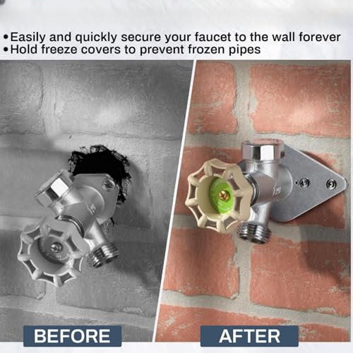MorningRo 2 Pack Hose Bib Repair Kit Hose Bib Mounting Plate Outdoor Faucet Repair Kit Spigot Mounting Plate, Frost Proof, Aluminum, Finished