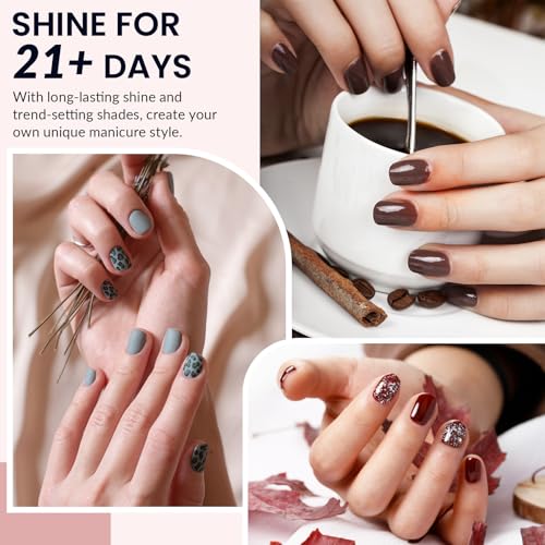 VANREESA 42 Pcs Gel Nail Polish Kit with U V Light 24 Colors Gel Polish Nail Kit Base Coat Glossy & Matte Top Coat Complete Nail Kit with Manicure Tools Gifts for Women Girls - color: Elegant & Hot Collection