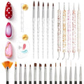 Beetles Nail Art Brushes, 25pcs Nail Art Pens Daul Ended Dotting Tools - color: C - Clear-25