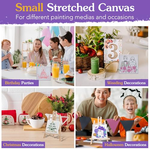 ESRICH Mini Canvases for Painting, Mini Canvas Bulk 200 Pack 2.4x2.4In, 2/5In Profile Small Square Canvas, Blank Canvases are Great for School Projects and Kids Birthday Parties, Home Decor Project. - size: 2.4x2.4in-200 Packs