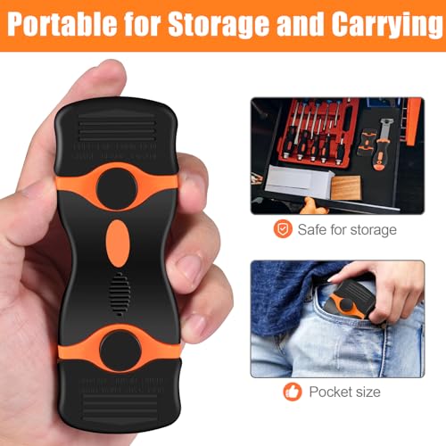 NECAMOCU 4 Pack Razor Blade Scraper, Includes 50 PCS Metal & Plastic Blades - color: Orange