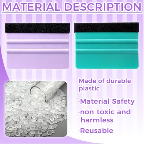 2 PCS Felt Squeegee for Vinyl, 4 Inch Wallpaper Smoothing Tool