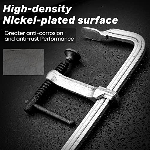 SHALL 4-Pack Bar Clamps Set, 12-Inch Light-duty Drop Forged Steel Bar Clamps, Steel F Clamps with Max 450Lbs Load Limit for Welding, Woodworking, Metal working, DIY and Crafts