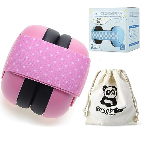 PandaEar Baby Ear Protection, Noise Cancelling Headphones EarMuffs for Babies & Toddlers 0-3 Years - color: Pink