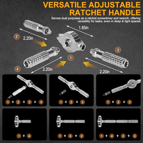 40 in 1 Magnetic Ratchet Screwdriver Set, Multi Bit Magnetic Ratcheting Screwdriver Set with Detachable Ratchet Handle, Repair Tool Kit for Computer Bicycle Furniture DIY - size: 40-Piece