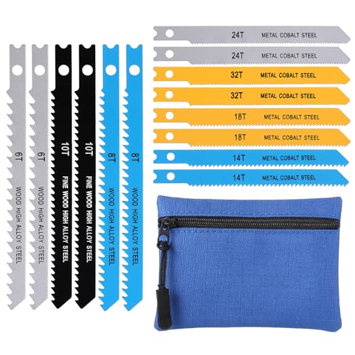 14 PCS Jig Saw Blades for Wood, Jigsaw Blades U-Shank
