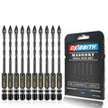 10 Pcs 5/32" Masonry Concrete Drill Bit Set for Tile Brick Glass Plastic Wood, Cross Tungsten Carbide Tip, Hex Shank, Work with Ceramic Porcelain Tile Wall Mirror Paver, 5/32 Inch Drill Bits,4mm - size: 10 Pack 5/32"(4mm)