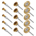 15 Pieces Copper Wire Brushes, Wire Brush Wheel, Mini Brass Brushes for Dremel Rotary Tools (1/8 Inch Mandrel) - color: gold