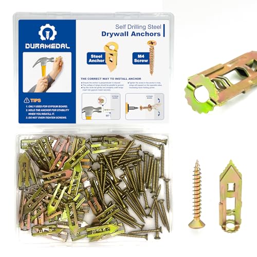 100Pcs Self Drilling Drywall Anchors Heavy Duty Metal 66LB - size: 100Pcs 12*40