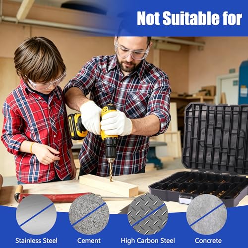 230 Pcs Titanium-Coated Twist Drill Bit Set, 3/64" to 1/2"