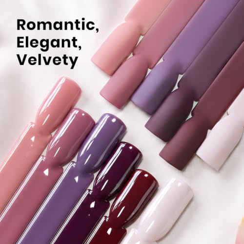 Beetles Purple Gel Polish Set, Burgundy Maroon Mauve Plum Fall Colors - color: A - Creme | 0-0-0-Rose Petals