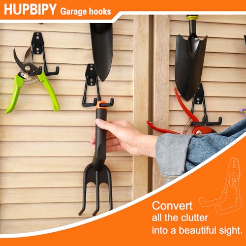 HUPBIPY Garage Hooks Heavy Duty, Large Square Wall Hooks - color: Black 8Pack, size: 7.7inch U Hook