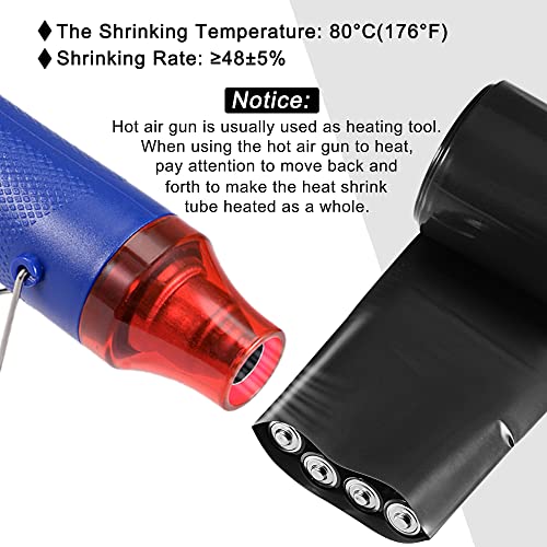 MECCANIXITY Battery Wrap PVC Heat Shrink Tubing 50mm Dia 80mm Flat 10 Feet(3meters) Black Good Insulation for Battery Pack - color: Black, size: 50mmx80mmx3m