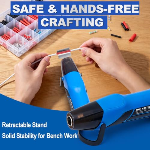 350W Mini Heat Gun Kit, 300PCS 10-26 AWG Waterproof Solder Seal Wire Connectors & 3:1 Shrink Tube Kit, Portable Hot Air Gun with 2-Temp Max 752°F (400°C) for Automotive, Marine, Wiring Repair - size: 300pcs (with heat gun)