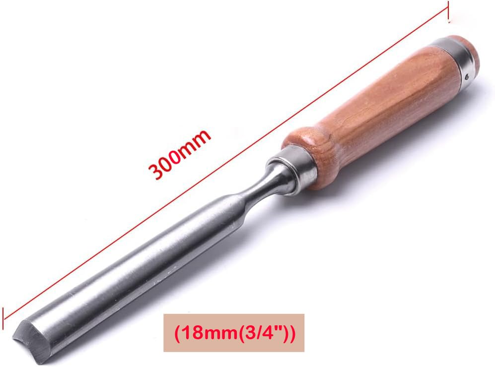 Atoplee Wood Carving Gouge Chrome Vanadium Steel Semi-Circular Carpenter Woodworking Chisel (18mm(3/4")) - size: Semi-Circular-18mm(3/4")