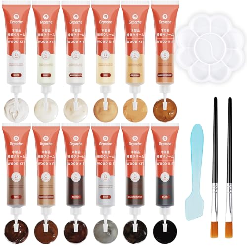 Wood Furniture Repair Kit, 12 Colors Wood Fillers Repair Scratch Stains - size: 0.63 Ounce (Pack of 16)