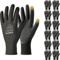 toolant Microfoam Nitrile Work Gloves with Grip, 12 Pairs, Black, Medium - color: Black-12pairs, size: Medium