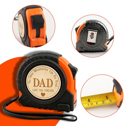 Engraved 25FT Tape Measure Genuine Leather Tool Gift for Dad or Father-in-Law Father’s Day & Birthday Gifts from Daughter or Son