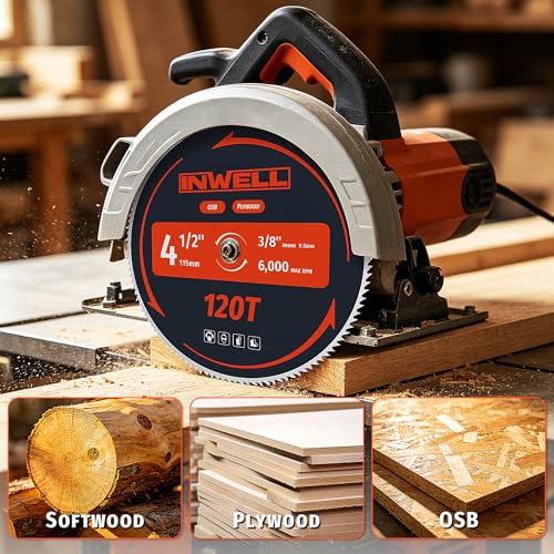 4-1/2-Inch 120 Tooth Plywood, Softwood, OSB, Cutting Circular Saw Blade - 3 Pack - size: 4-1/2" 120T