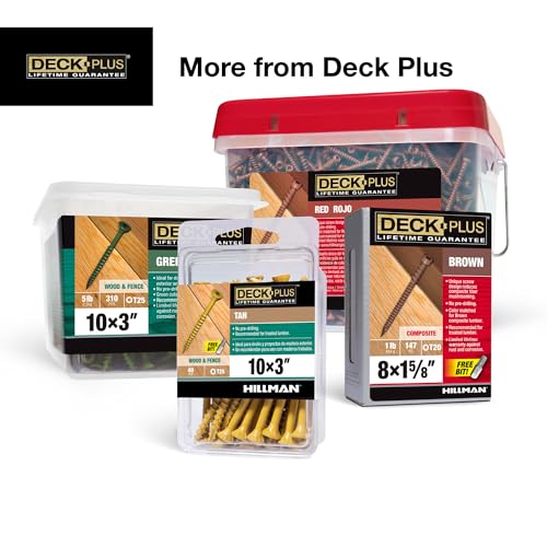 Deck Plus Deck Screws, #10 x 2-1/2in, 625 Pack, Tan - color: Tan, size: #10 x 2-1/2", style: 73 pcs