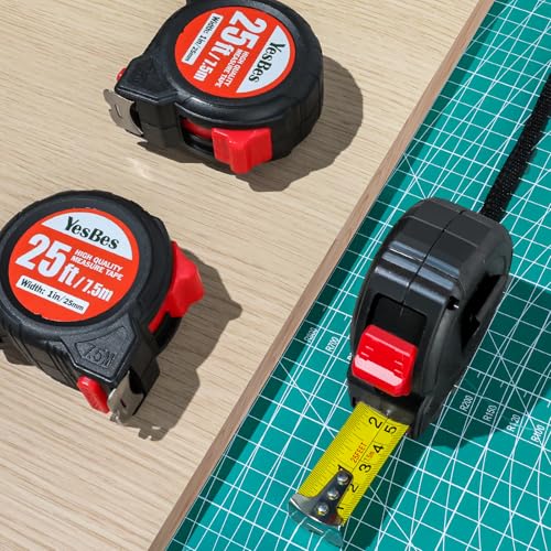 Tape Measure 25 ft, 5 Pack Bulk Easy Read Measurement Tape, Self-Locking Measuring Tape Retractable 1-Inch Wide x 25 ft - color: 5 Pack