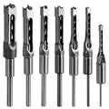 Square Hole Drill Bit, Steel Hardness Sharp Mortising Chisel Set 1/2-Inch, 1/4-Inch, 3/4inch, 3/8-Inch, 5/8-Inch, 5/16-Inch, 9/16-Inch Woodworking Mortiser Drill Bit-7pcs - size: 1/4-Inch - 3/4-Inch