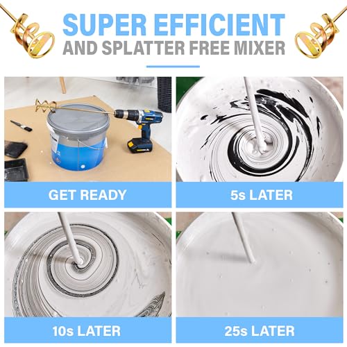 Paint Mixer for Drill, 1-5 Gallon Bucket, Paint Stirrer for Drill | Zinc Plated, Rust-Free & Easy to Clean, Fits All Standard Drills - For Mixing Paint, Resin, Epoxy & Concrete (Large Head) - size: 5 Gallon (Large Head)