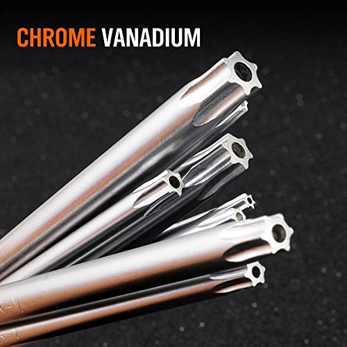 HORUSDY Tamper Proof Star Key Set (Folding) Security Torx Key Set Sizes Include T-6 to T-30 - style: Folding Star Key