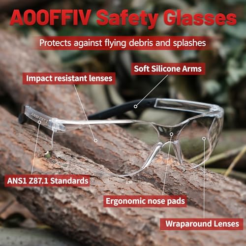 24 Pack ANSI Z87 Safety Glasses Clear Lens Protective Eyewear | Soft Silicone Arms, Polycarbonate Lens, Anti-Impact, Anti-scratch, Bulk Safety Glasses for Construction, Laboratory, DIY - color: 118-24pc Clear