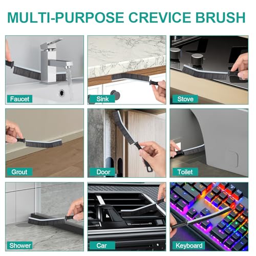 Crevice Cleaning Brush,New Multifunctional Gap Cleaning Brush Tool,Thin Scrub Brush Hard-Bristled Gap Scrub Brush for Bathroom Kitchen Tiles Window Door Slots(5pcs)