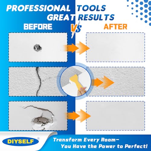 DIYSELF 21 Pack Drywall Repair Kit, 14 Mesh Patches, Wall Patch Repair Kit - size: 21 Pack
