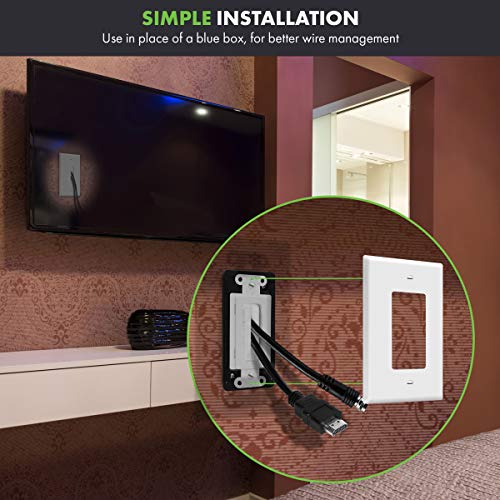 TOPGREENER 1-Gang Bristled Brush Pass-Through Wall Plate, 2-Pack White - size: 1-Gang (4.88" x 3.11")
