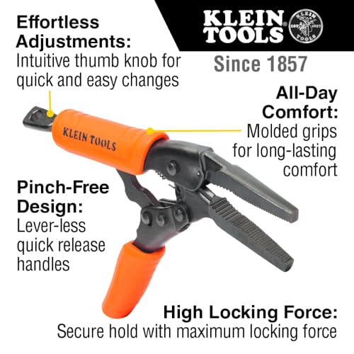 Klein Tools 38611 Long Nose Locking Pliers with Quick Release Handles, Ideal for Tight Spaces, High Torque and Gripping Power, 6-Inch - style: 6-In Long Nose