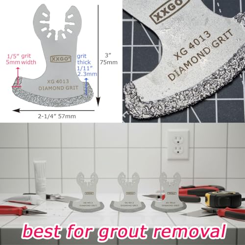 XXGO 3 Pcs Diamond Grout Multitool Blade for Grout Remover XG3001S - size: 3 PCS