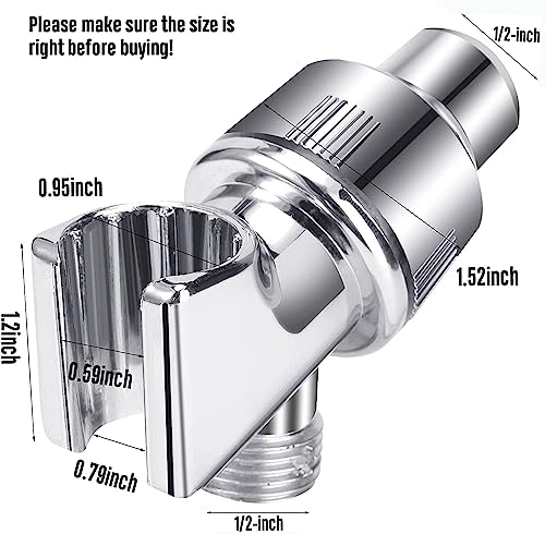 Shower Arm Holder for Handheld Shower Head, Adjustable Mount Bracket - color: Silver Color