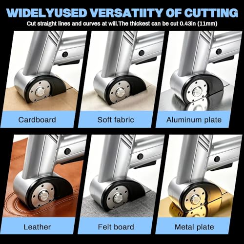 Cordless Electric Scissors 4.2V Rechargeable Cardboard Cutter Electric Box Cutter with Safety Lock LED Lamp with Replacement Blade Electric Rotary Cutter for Fabric Carton Packaging Leather Plastic