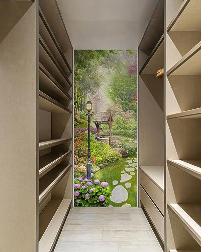 FLFK Door Mural Sticker - Scenic,Peel and Stick,Combined Size 32"x80",Split into 2 Pieces - color: Mt4782, size: 32"x80"
